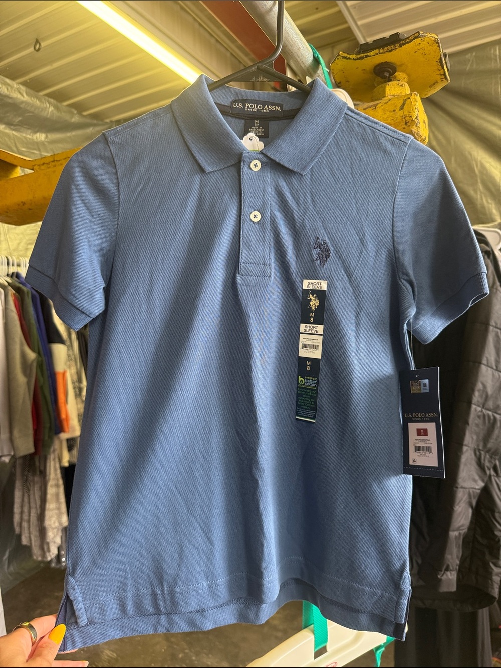 U.S. Polo Assn. Boys' Short Sleeve Polo in Sky Blue